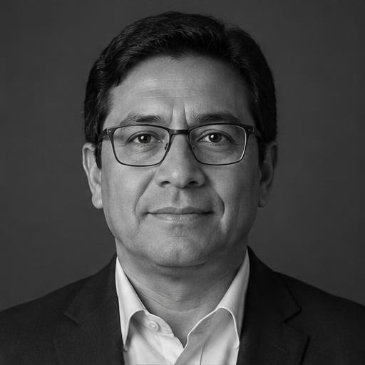 Retrato simulado de una persona ficticia; fotografía real del equipo pendiente