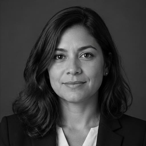 Retrato simulado de una persona ficticia; fotografía real del equipo pendiente