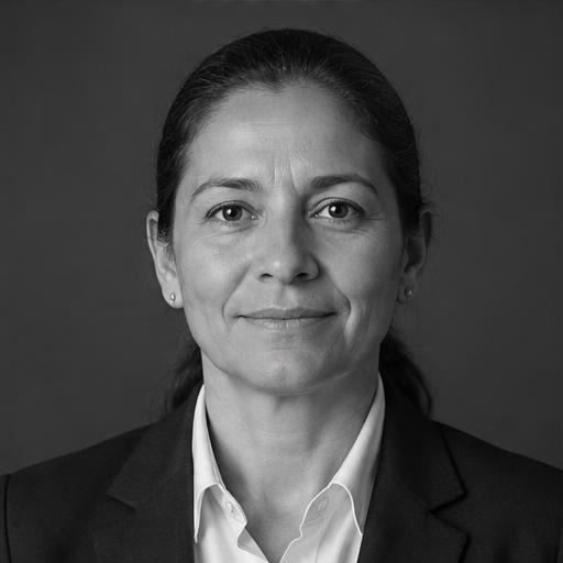 Retrato simulado de una persona ficticia; fotografía real del equipo pendiente