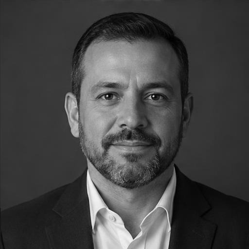 Retrato simulado de una persona ficticia; fotografía real del equipo pendiente